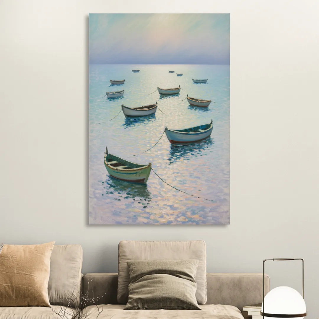 Sayulita Fishing Boats Living Room - Canvas Wall Art