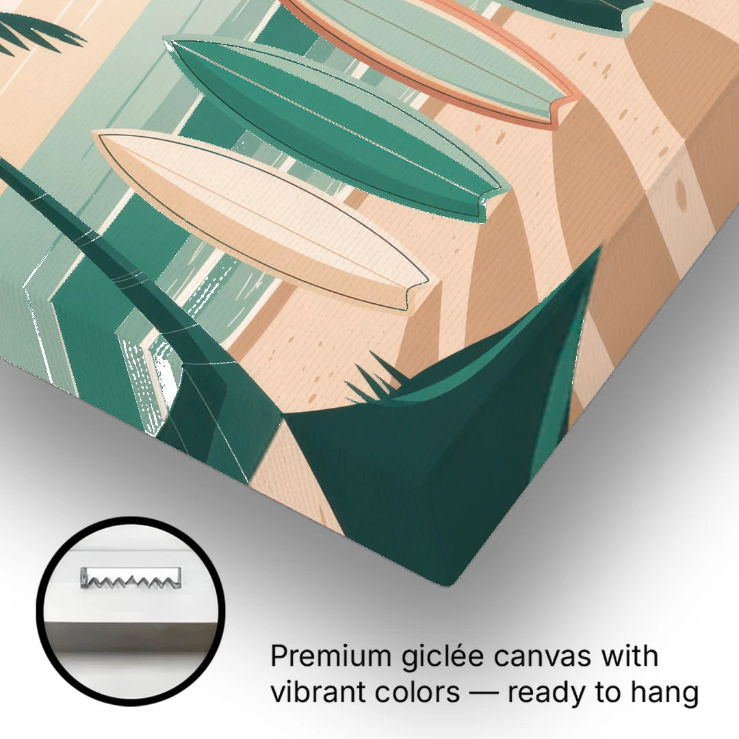 Sayulita Surfboards - Canvas Wall Art - Gallery Wrap Corner