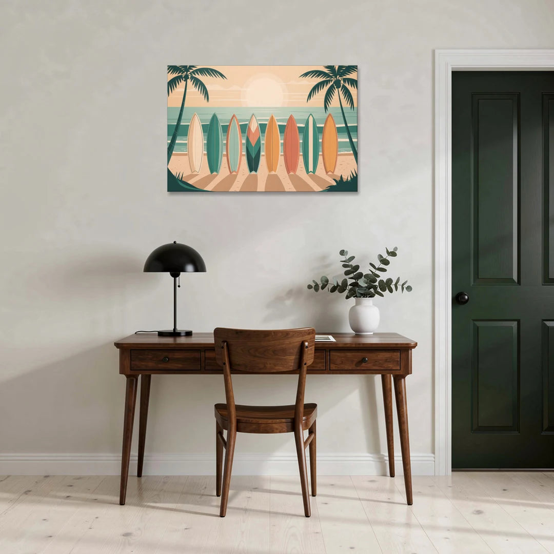 Sayulita Surfboards - Canvas Wall Art - Office - 36x24
