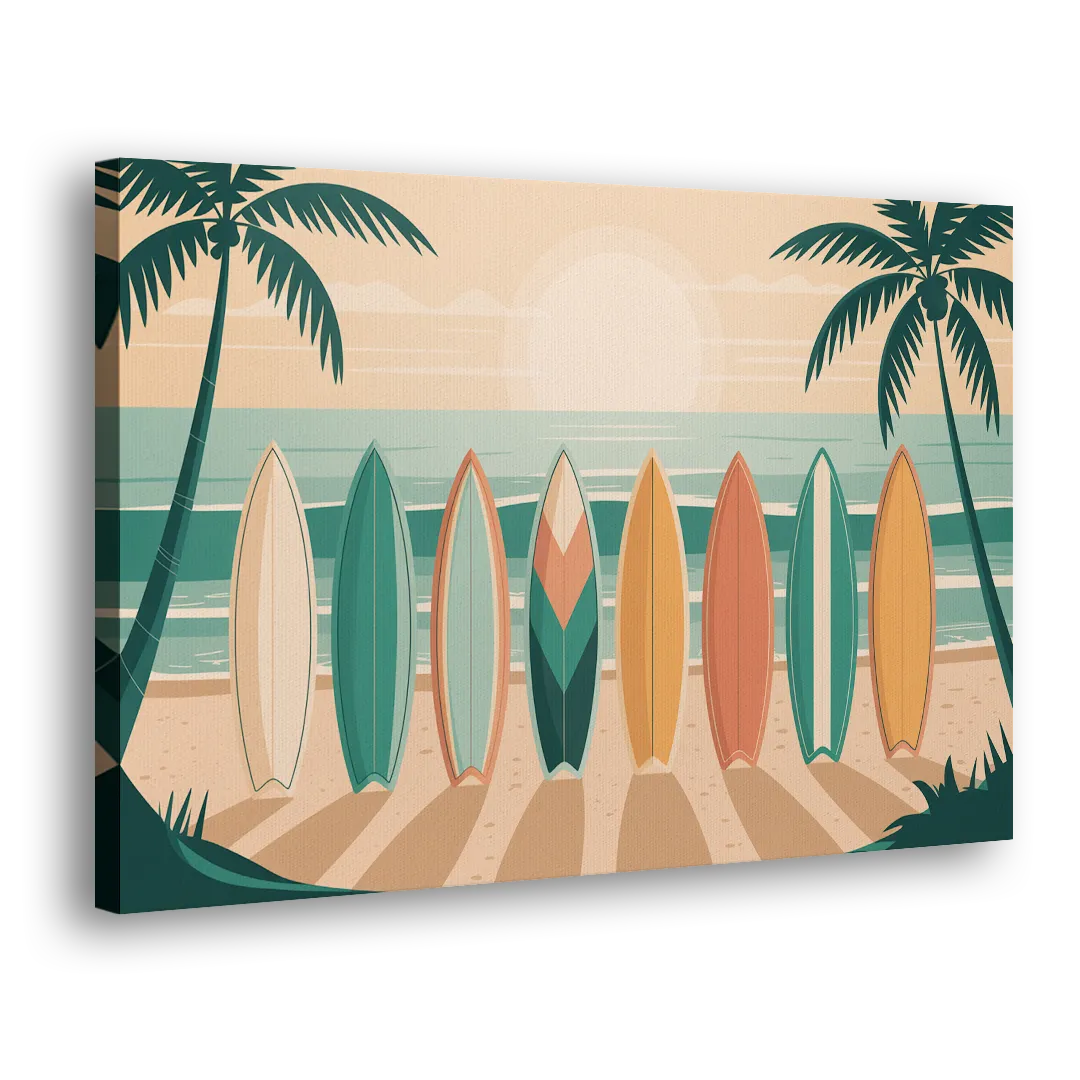 Sayulita Surfboards Side - Canvas Wall Art