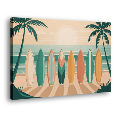 Sayulita Surfboards Side - Canvas Wall Art