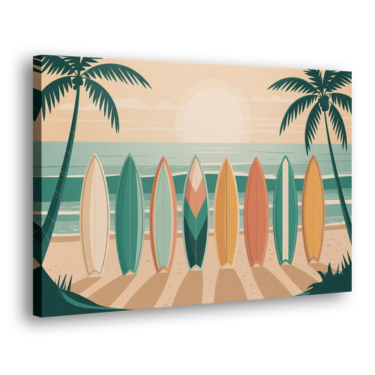 Sayulita Surfboards Side - Canvas Wall Art