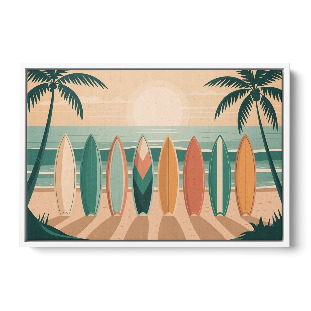 Sayulita Surfboards Front - White Canvas Wall Art