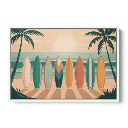 Sayulita Surfboards Front - White Canvas Wall Art