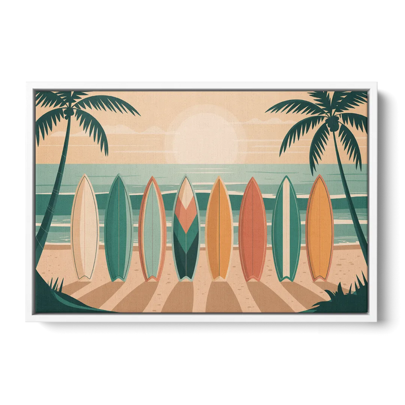 Sayulita Surfboards Front - White Canvas Wall Art