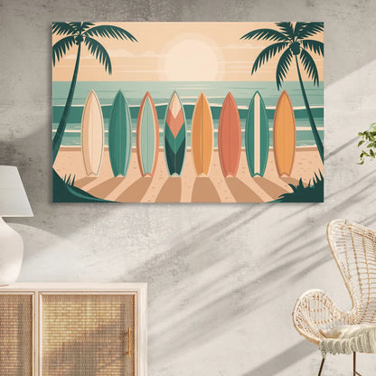Sayulita Surfboards Living Room - Canvas Wall Art