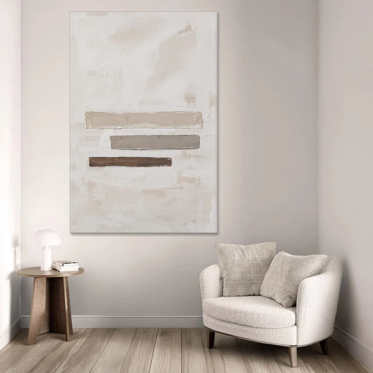 Scandinavian Abstract Art of Birch, Ash and Walnut Bars - Canvas Wall Art - Sofa - 40x60