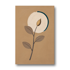 Scandinavian Abstract Wall Art Seed Pod and Cream Moon - Canvas Wall Art - Front