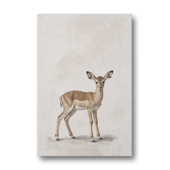 Scandinavian Nursery Wall Art of an Alert Impala Fawn - Canvas Wall Art - Front
