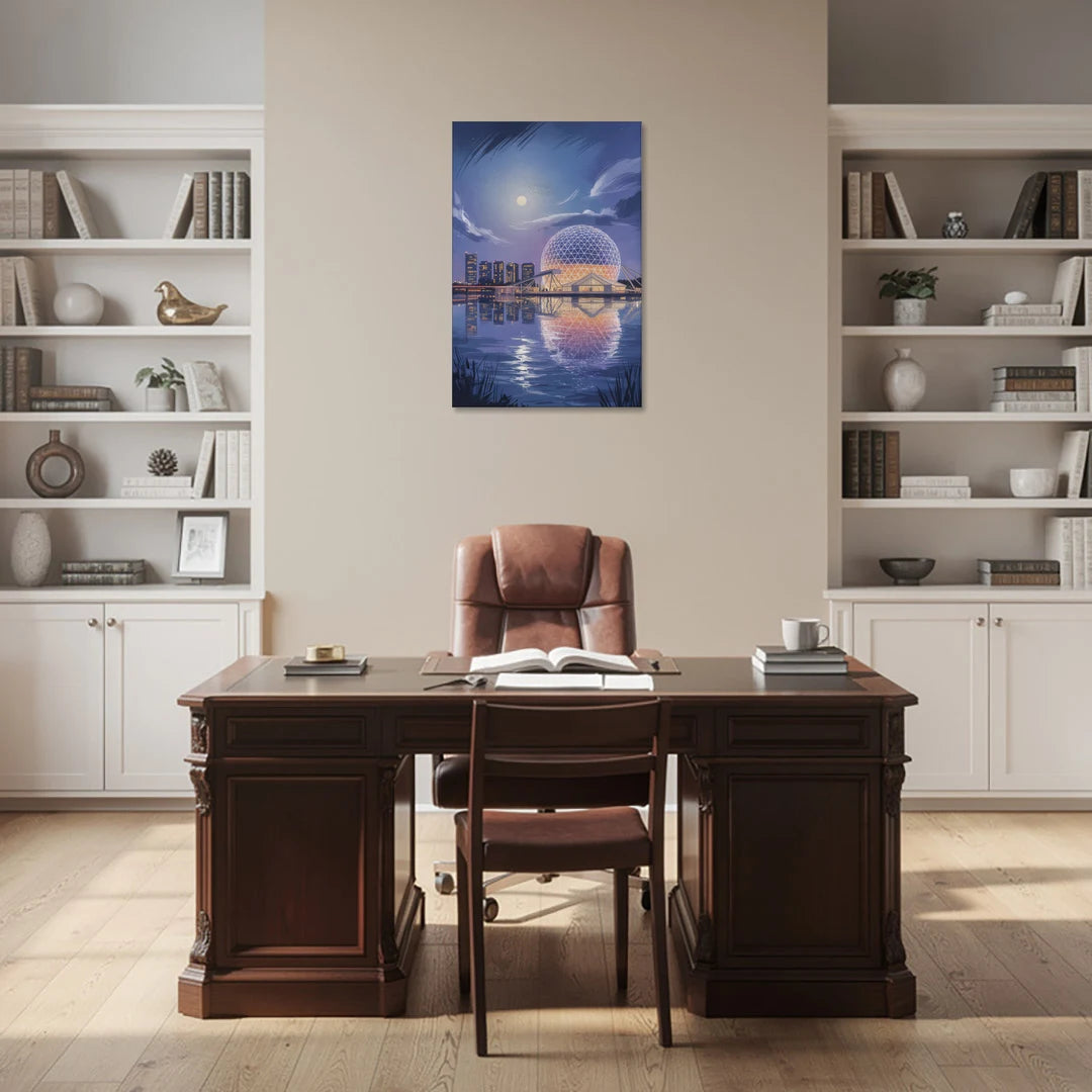 Science World at Night - Canvas Wall Art - Office - 24x36