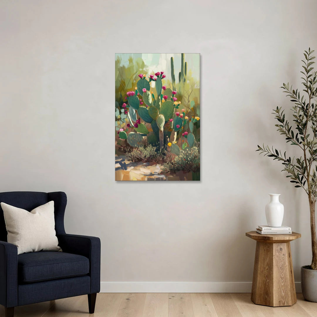 Scottsdale Cactus Bloom - Canvas Wall Art - Sofa - 24x36