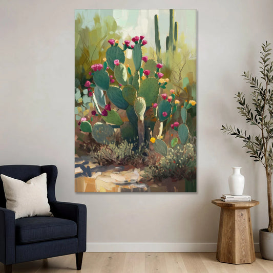 Scottsdale Cactus Bloom - Canvas Wall Art - Sofa - 40x60