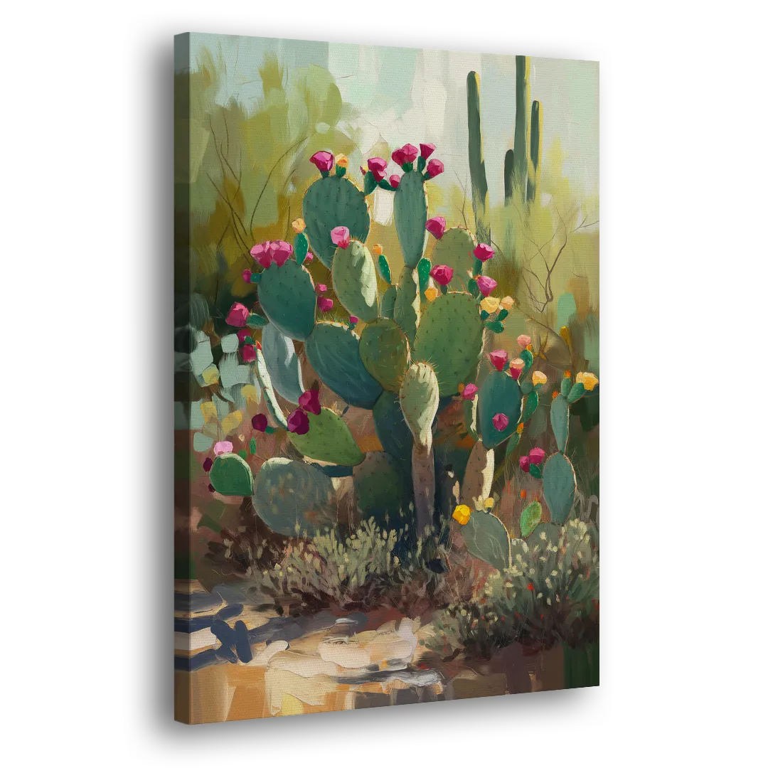 Scottsdale Cactus Bloom Side - Canvas Wall Art