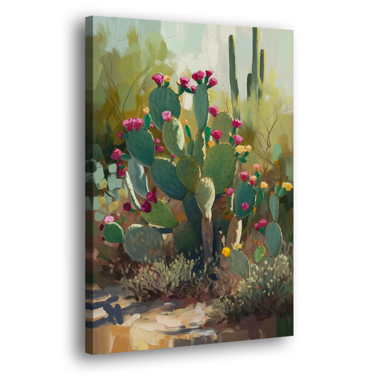 Scottsdale Cactus Bloom Side - Canvas Wall Art