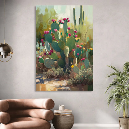 Scottsdale Cactus Bloom Sitting Room - Canvas Wall Art