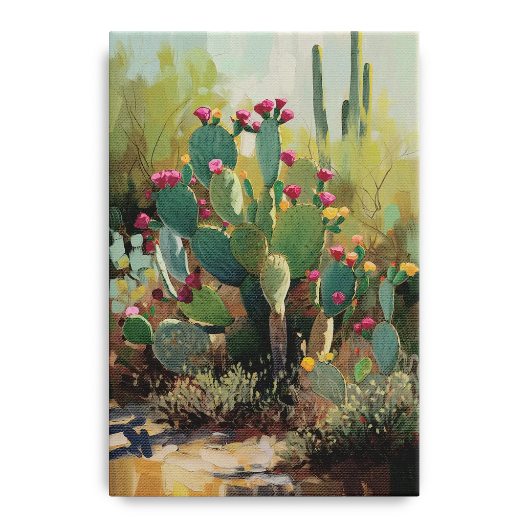 Scottsdale Cactus Bloom Front - Canvas Wall Art