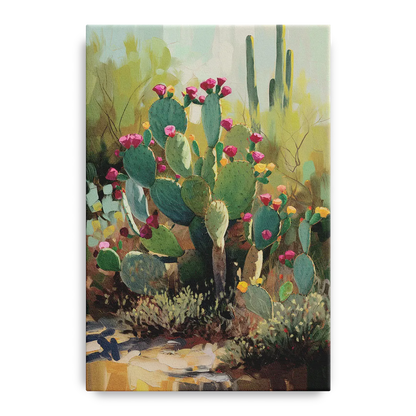 Scottsdale Cactus Bloom Front - Canvas Wall Art