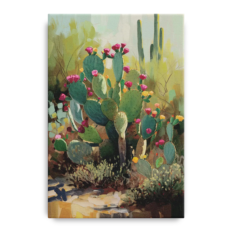 Scottsdale Cactus Bloom Front - Canvas Wall Art