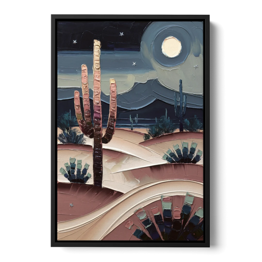 Scottsdale Desert Nights - Black Framed Canvas Wall Art - Front