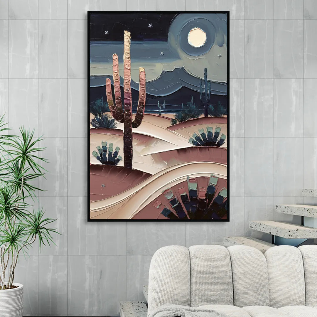 Scottsdale Desert Nights Sitting Room - Black Canvas Wall Art