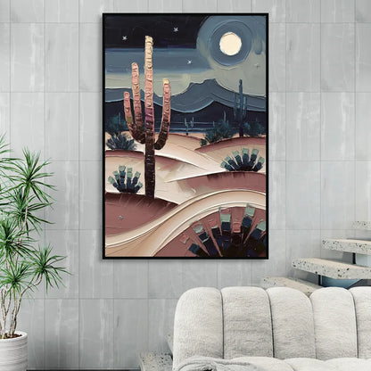 Scottsdale Desert Nights Sitting Room - Black Canvas Wall Art