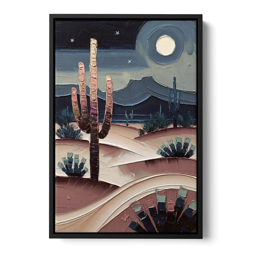 Scottsdale Desert Nights Front - Black Canvas Wall Art