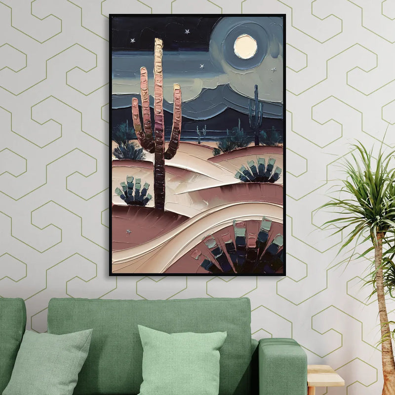 Scottsdale Desert Nights Living Room - Black Canvas Wall Art