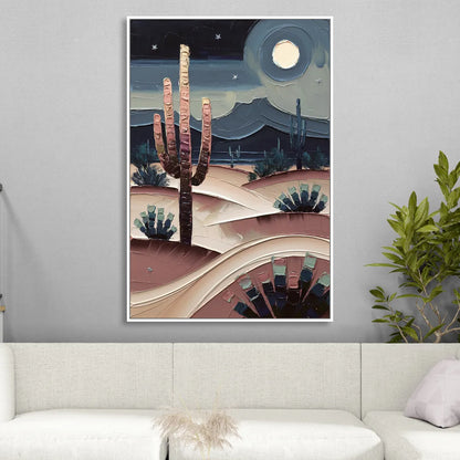Scottsdale Desert Nights Sitting Room - White Canvas Wall Art