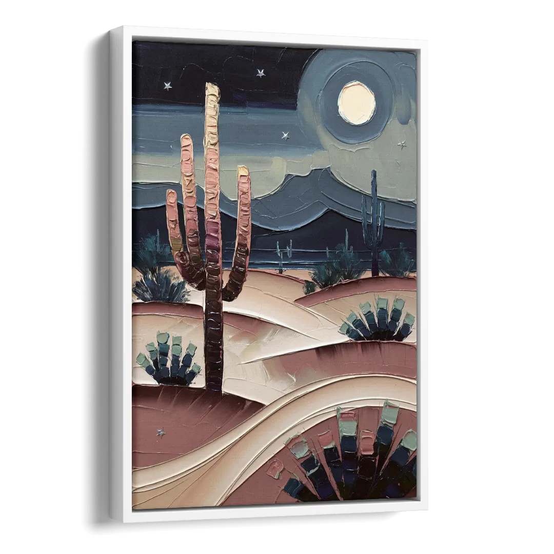 Scottsdale Desert Nights Side - White Canvas Wall Art