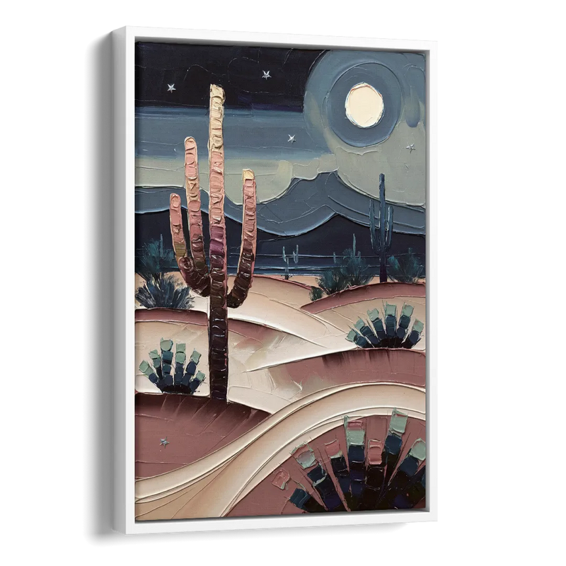 Scottsdale Desert Nights Side - White Canvas Wall Art
