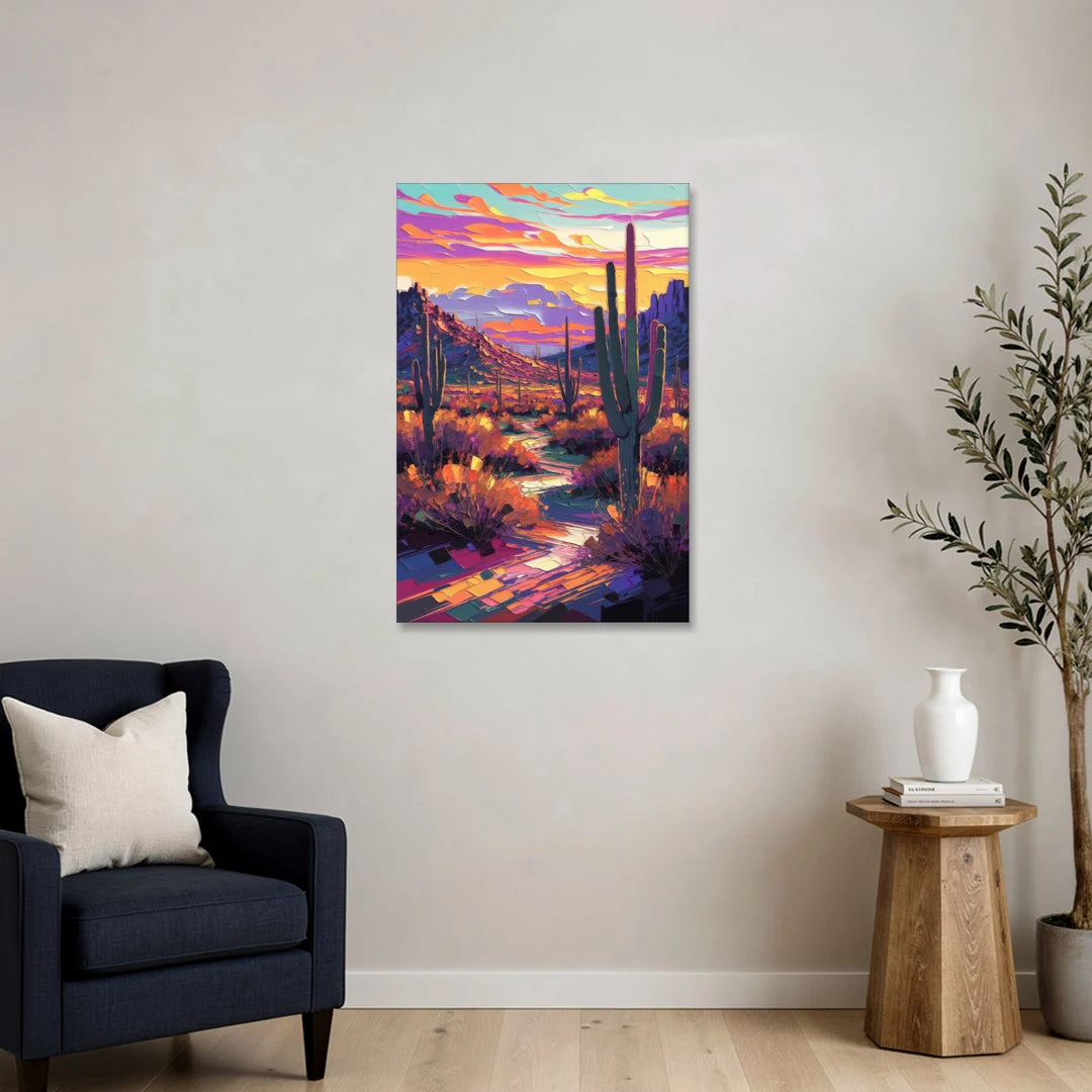 Scottsdale Desert Sunset - Canvas Wall Art - Sofa - 24x36