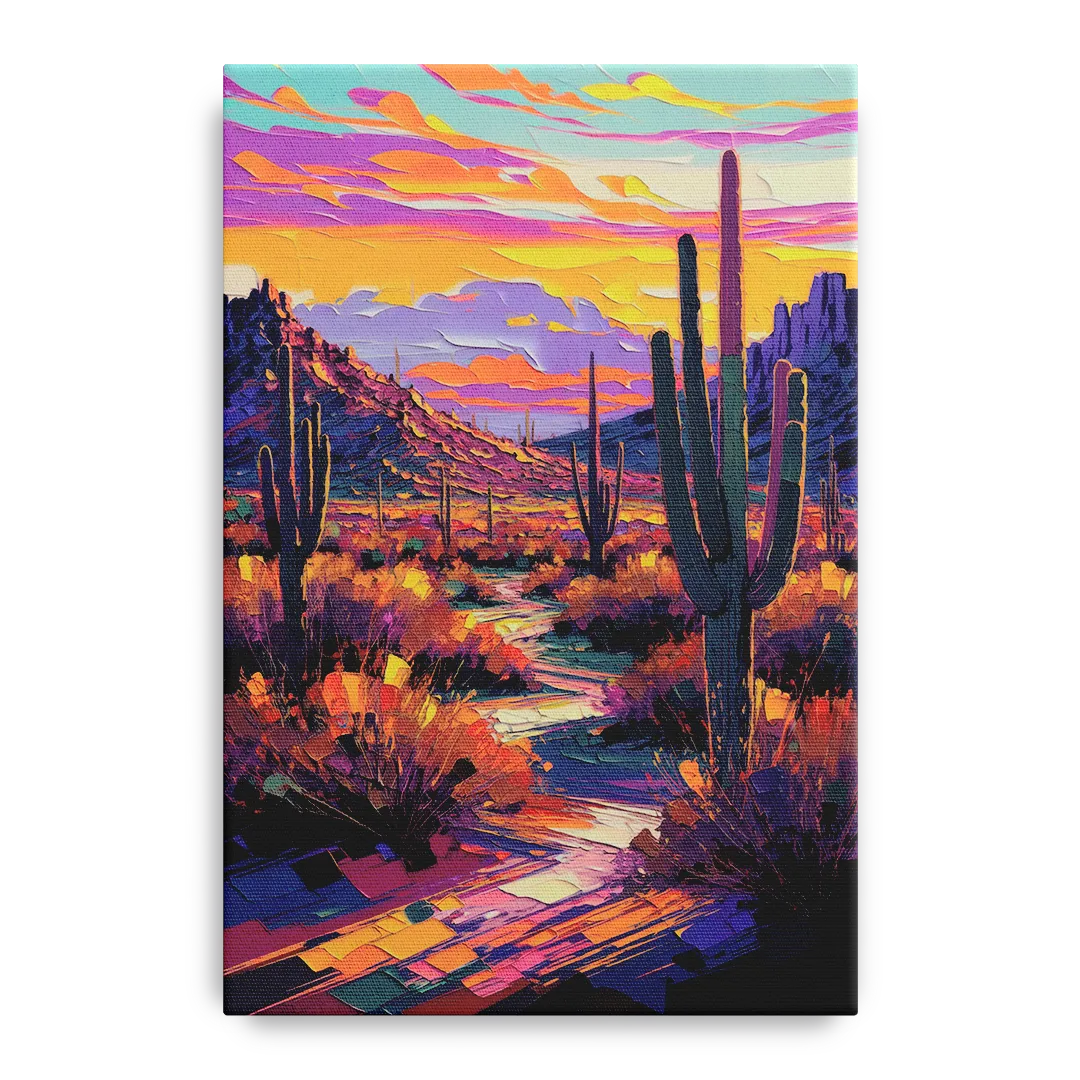 Scottsdale Desert Sunset Front - Canvas Wall Art