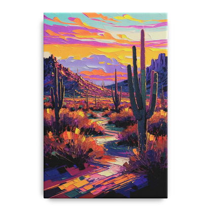 Scottsdale Desert Sunset Front - Canvas Wall Art