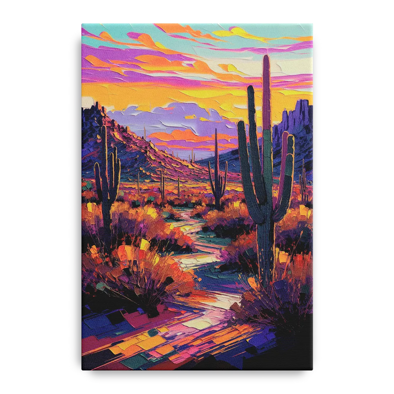 Scottsdale Desert Sunset Front - Canvas Wall Art