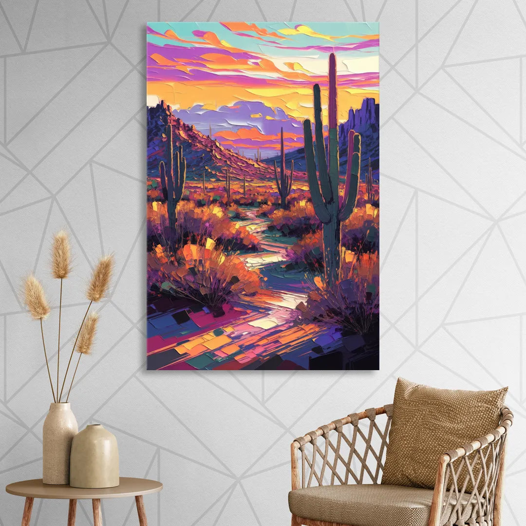 Scottsdale Desert Sunset Sitting Room - Canvas Wall Art