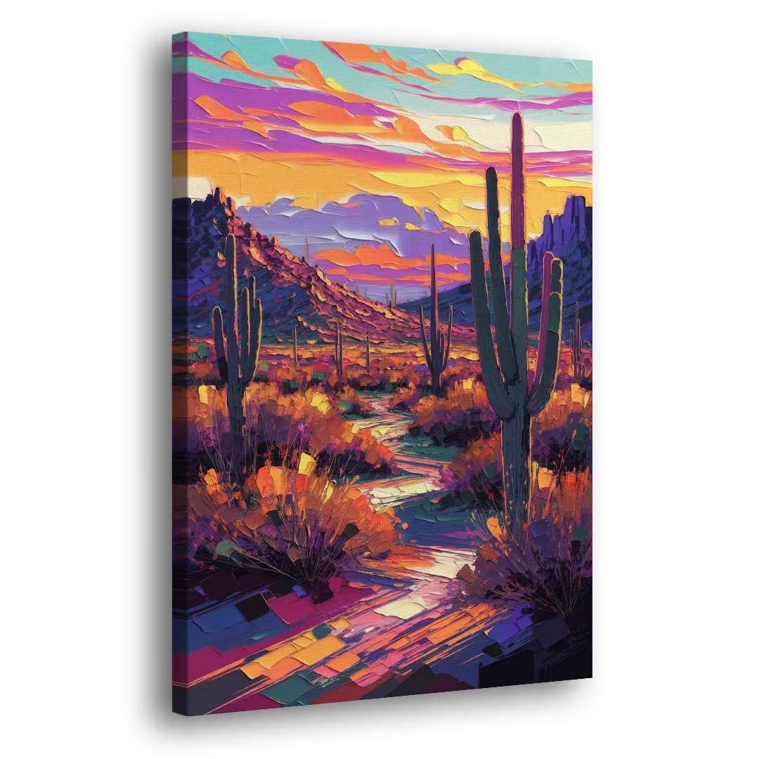Scottsdale Desert Sunset Side - Canvas Wall Art