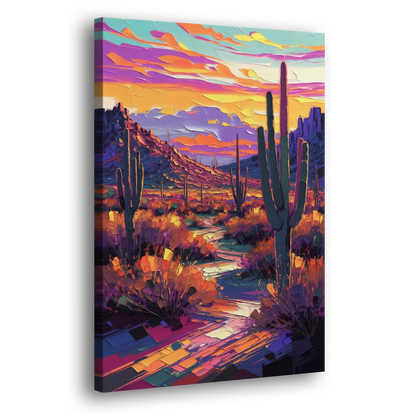 Scottsdale Desert Sunset Side - Canvas Wall Art