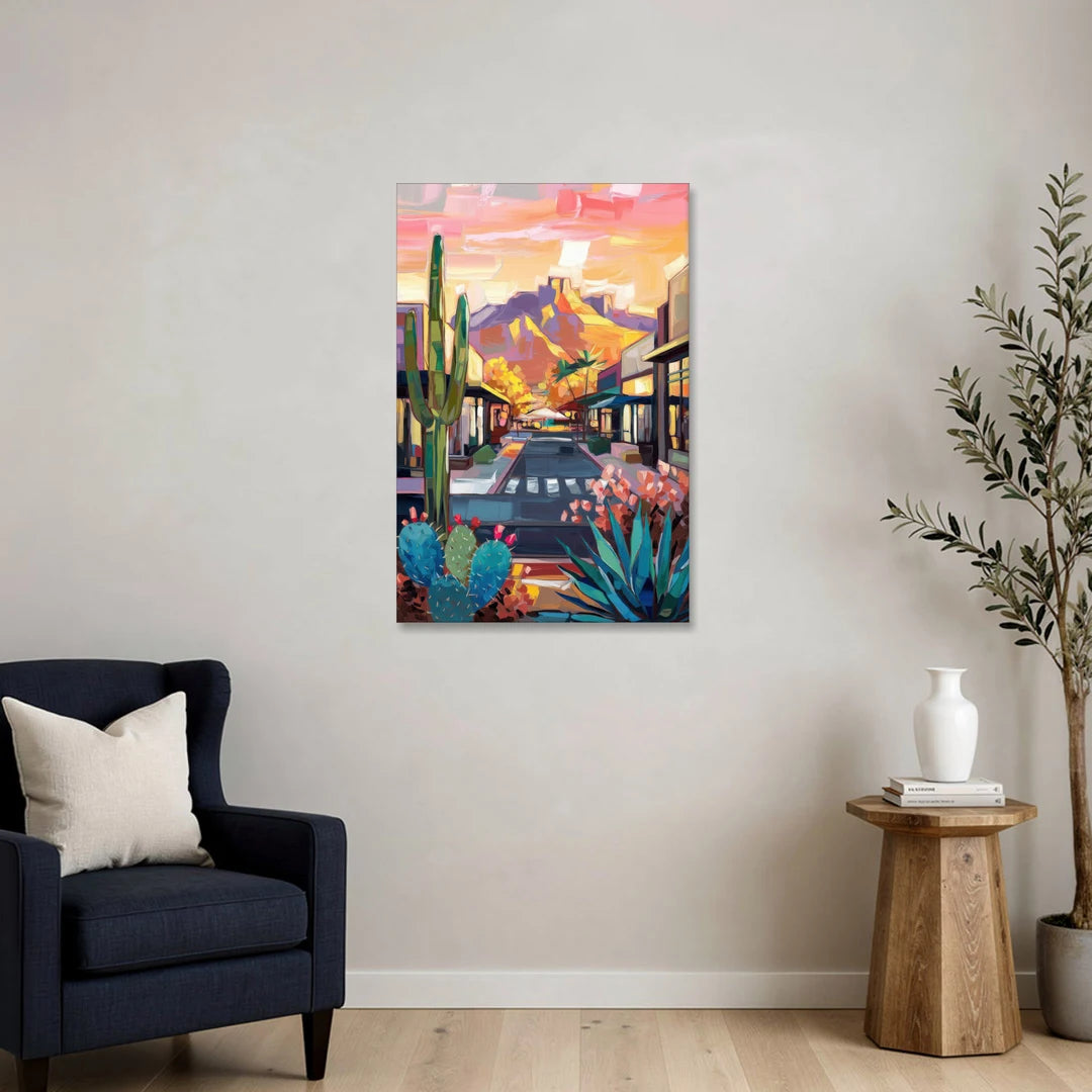 Scottsdale Downtown Vibes - Canvas Wall Art - Sofa - 24x36