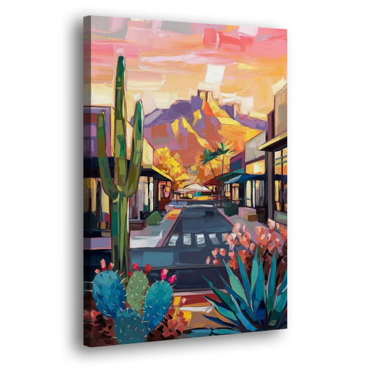 Scottsdale Downtown Vibes Side - Canvas Wall Art