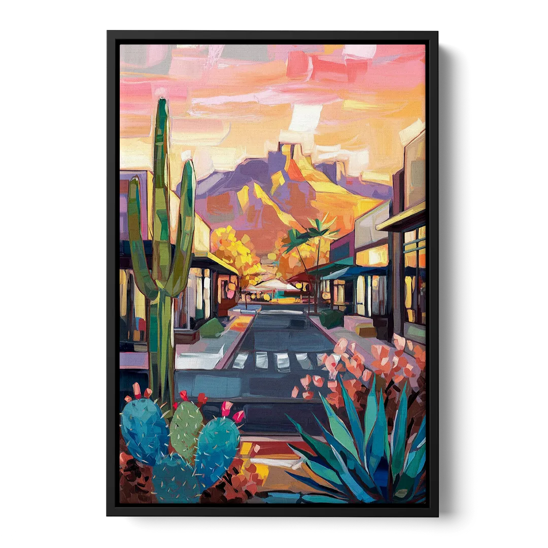 Scottsdale Downtown Vibes Front - Black Canvas Wall Art