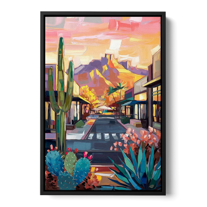 Scottsdale Downtown Vibes Front - Black Canvas Wall Art