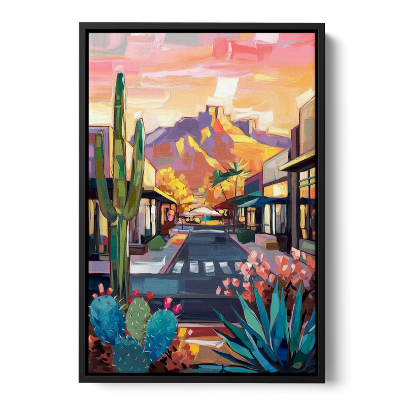 Scottsdale Downtown Vibes Front - Black Canvas Wall Art