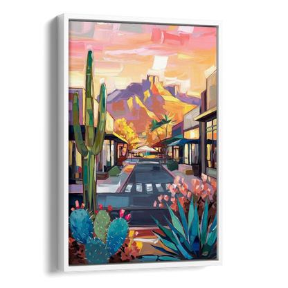 Scottsdale Downtown Vibes Side - White Canvas Wall Art