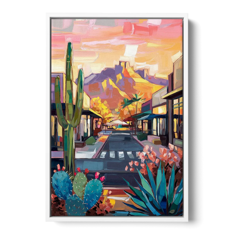 Scottsdale Downtown Vibes Front - White Canvas Wall Art