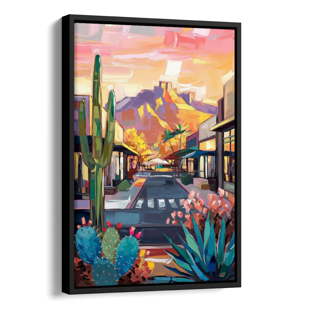 Scottsdale Downtown Vibes Side - Black Canvas Wall Art