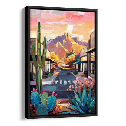 Scottsdale Downtown Vibes Side - Black Canvas Wall Art