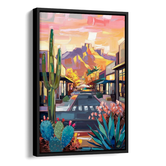 Scottsdale Downtown Vibes Side - Black Canvas Wall Art