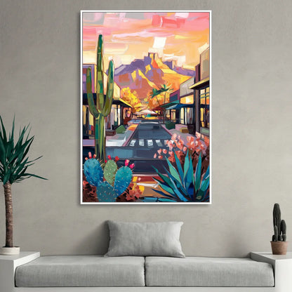 Scottsdale Downtown Vibes Living Room - White Canvas Wall Art