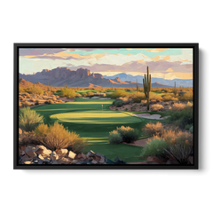 Scottsdale Golf Paradise - Black Framed Canvas Wall Art - Front