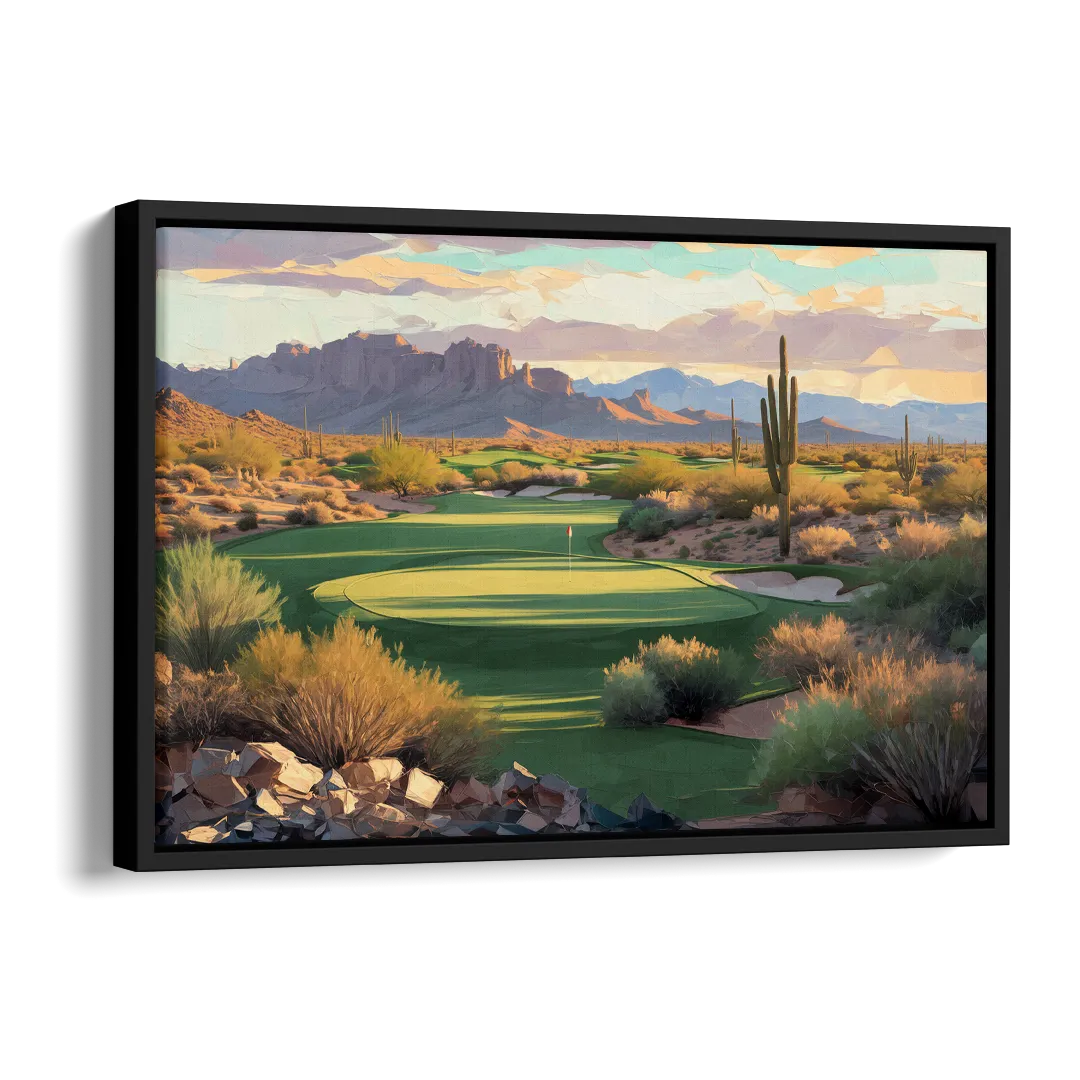 Scottsdale Golf Paradise Side - Black Canvas Wall Art